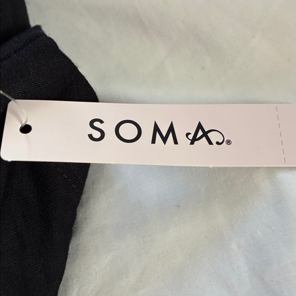 NWT Soma SUNDAY Black V-Neck Long Sleeve Top and Bottoms - Picture 4 of 5